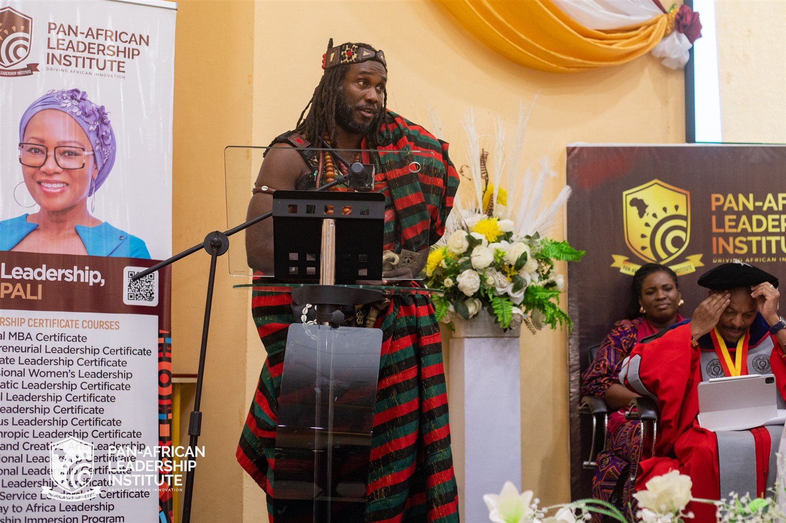 Ọbádélé Kambon speaking at the Pan-African Leadership Institute ceremony